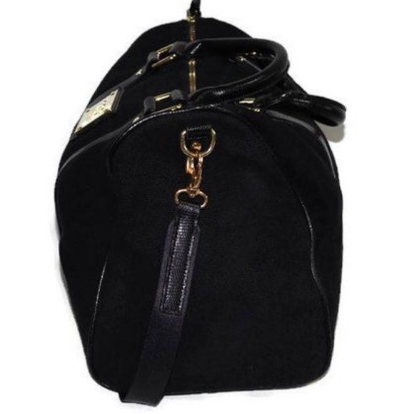 Victoria's Secret Bag Black Canvas Satchel - Picture 4 of 8